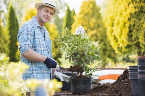 Modern landscape gardening in Romford with structured outdoor spaces